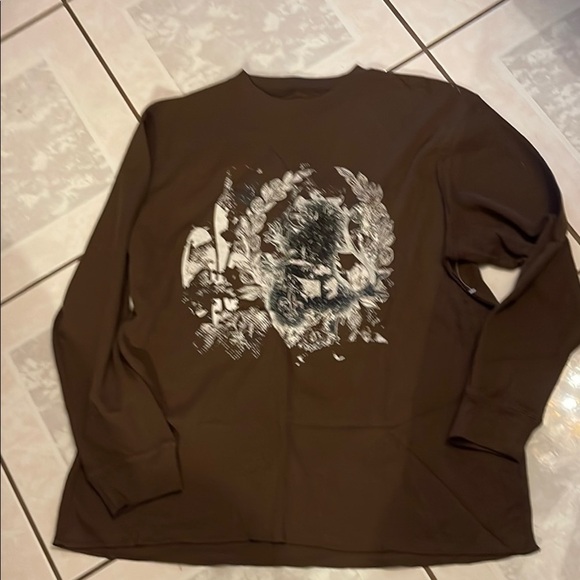 Premier Other - Premier Brown Long Sleeve Tee with Intricate Graphic